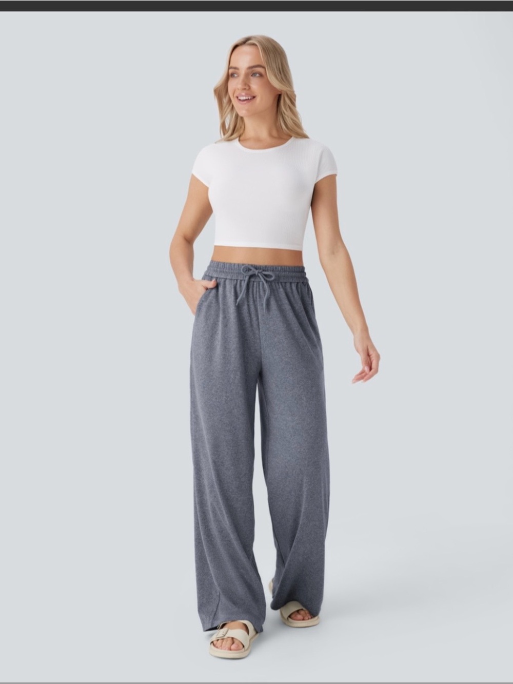 Halara Wide-Leg Drawstring Lounge Pants